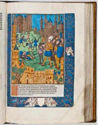 Vespasianus betvingar upproret i Galileen, 67 AD (handfärgat tryck)