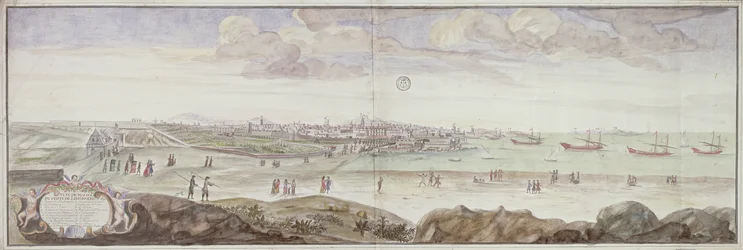 Utsikt från sidan av sjukstugan, Marseille, 1698