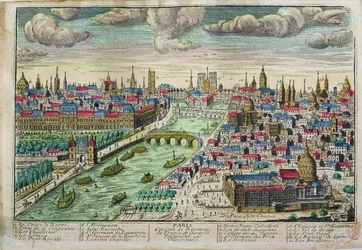 Utsikt över Paris och floden Seine