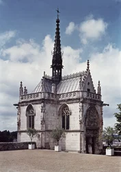 Utsikt över Chapelle Saint-Hubert i Chateau Amboise, färdig 1493