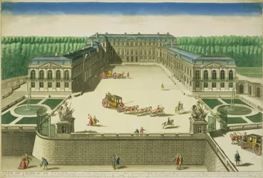 Utsikt över slottet St. Cloud, graverad av Antoine Aveline (1691-1743)