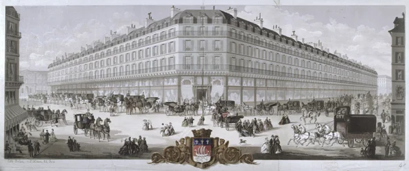 Utsikt över varuhuset Magasins du Louvre, Paris, 1866