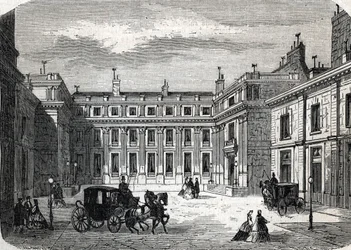 Vy över ministeriet för offentlig utbildning, Hotel de Rochechouart rue de Grenelle, i Paris - (gravyr) 1864