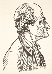 Voltaire, kopia av Boris Mestchersky (d.1957), illustration från Histoire de la Nation Francaise, Sciences, Volumes I & II, av Gabriel Hanotaux (1853-1944), 1924