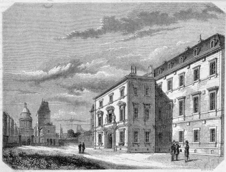 Vy över Ecole Normale - gravyr, sent 1800-tal