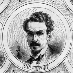 Kriget 1870 - Nationella försvarsregeringen: porträtt av Henri Rochefort (1831-1913), medlem av den provisoriska regeringen 1870. Gravyr i ”Le Monde Illustré” nr 706 den 22 oktober