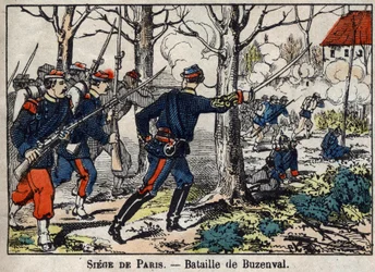 1870 års krig mellan Frankrike och Preussen: Slaget vid Buzenval i Parisregionen den 19/01/1871.