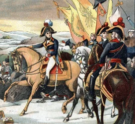 Franska revolutionens krig: Jean Victor (Jean-Victor) Moreau (1763-1813) seger över österrikarna under befälet av ärkehertig Jean den 3 december 1800 i slaget vid Hohenlinden (Baviere - Tyskland).