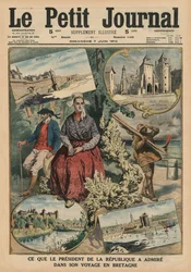 Vad republikens president har beundrat under sin resa i Bretagne, illustration på omslaget från "Le Petit Journal", supplement illustre, 7 juni 1914.