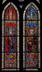 Fönster w11 föreställande kejsarna Henry de Bamberg och Frederick Barbarossa