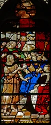 Fönster w121 föreställande Johannes Döparen före Herodes