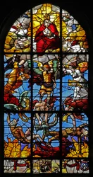 Fönster w12 som visar St Michael och de rebelliska änglarna