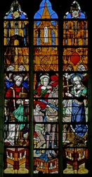 Fönster w17 föreställande St Lawrence, St Martin och St Margaret
