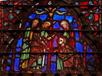 Fönster w4 Moses betecknar Joshua Deut XXIV 9