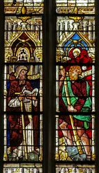 Fönster w4 föreställande St Anthony och St Christopher