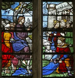 Fönster w5 som visar inresan till Jerusalem