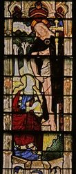 Fönster w8 som visar en uppståndelsescen: framträdandet för Maria Magdalena