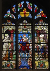Fönster w9 föreställande St Francis, St Christopher, St Stephen