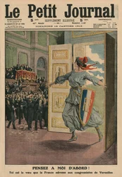 Franska republikens önskan vid kongressen i Versailles, Tänk först på mig, illustration på framsidan från 