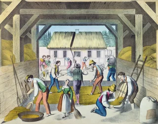 Arbete på Gårdsgården, troligen i östra Frankrike, 1800-talets andra hälft