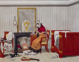 Ung medelklasskvinna i hennes rum