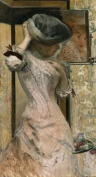 Ung kvinna framför spegeln, ca 1879-83 (olja på duk)