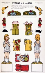 Yvonne i trädgården: decoupage. 1800-talet.