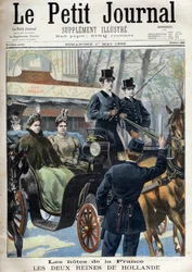 liten tidning söndagen den 1 maj 1898: Frankrikes värdar: de två queines av Holland: Emma (andra hustru till kung Willem III) (Emma av Nederländerna (1858-1934) och hennes dotter Wilhelmina (1880-1962) - Den 2 drottningar av Holland i Frankrike: drottning 