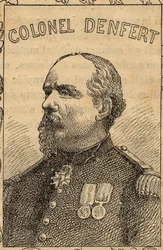 porträtt av den franske översten Pierre Philippe Denfert-Rochereau - 1870-71 (gravyr)