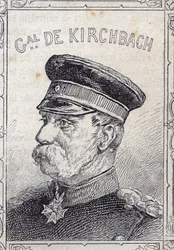porträtt av den preussiske generalen Hugo von Kirchbach - 1870-71 (gravyr)