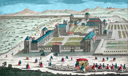utsikt över Chateau de Vincennes - Chateau de Vincennes nära Paris, en vue d