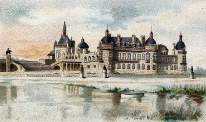 utsikt över slottet Chantilly (Oise).