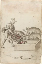 En dåre som matar blommor åt svin [fol. 42 recto]