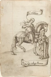 Godtrohet förbereder sig för att vårda hoppets moder [fol. 18 verso]