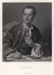 Porträtt av författaren, essäisten och filosofen Denis Diderot 1713-1784, mitten av 1700-talet