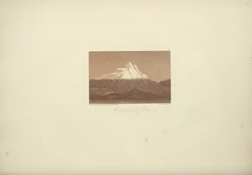 Mountains of Jlinissa, tecknad av Gmelin, graverad bu Arnold, illustration från "Views of the Cordilleras and Monuments of the Native Peoples of America" ​​av Alexander von Humboldt och Aime Bonpland