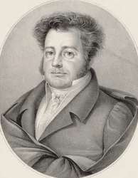 Porträtt av kompositören Heinrich Marschner 1795-1861.