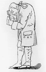 Emmanuel Kant (1724-1804), tysk filosof, med en burk senap, Dignage Hagemann.