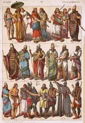 Assyriernas och babyloniernas dräkter, av Friedrich Hottenroth (1840-1917), litografi, assyrisk-babylonisk civilisation