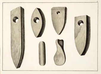 Stenvapen, plåt från A History of the Development and Customs of Chivalry, av Dr Franz Kottenkamp, utgiven av Carl Hoffmann, 1842