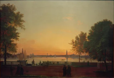 Utsikt över Venedig från Giardini Pubblici