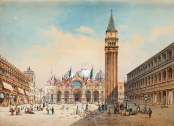 Piazza di San Marco, Venedig av Friedrich Perlberg