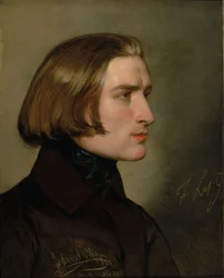 Porträtt av kompositören Franz Liszt 1811-1886, 1838.