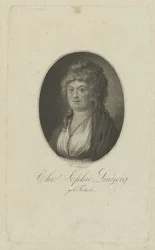 Porträtt av författaren Christiane Sophie Ludwig, född Fritsche 1764-1815, ca. 1810