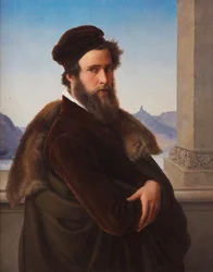 Den skäggige mannen Jacob Becker, kallad Becker von Worms, 1832.