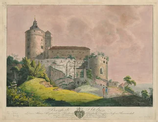 Bergfeste Stolpen, c.1800 (coloured engraving)