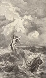 Leucothea och Odysseus (gravyr)