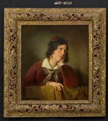 Antonie Amerling med huvudet stött mot handen (konstnärens första hustru)