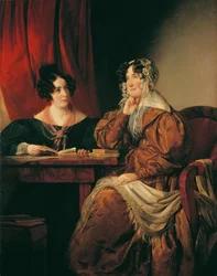 Henriette friherrinnan Pereira-Arnstein (1780-1859) med dottern Flora (1814-1882)
