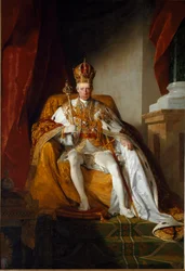 Porträtt av kejsar Franz II av Österrike iklädd kejserliga dräkter